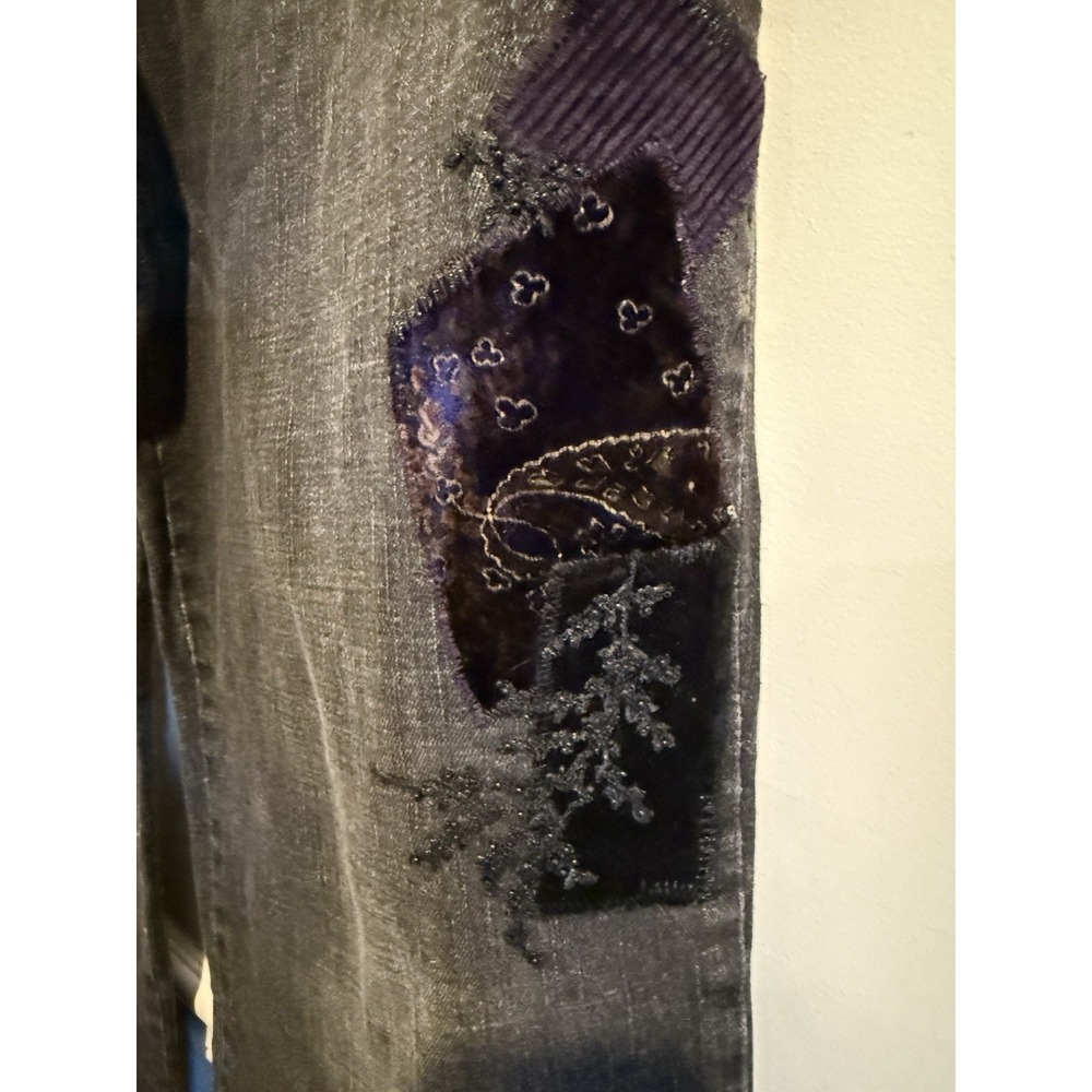 Lauren Jeans Co., Ralph Lauren Y2K Vintage Size 16 Black With Decorative Patches - Picture 2 of 16